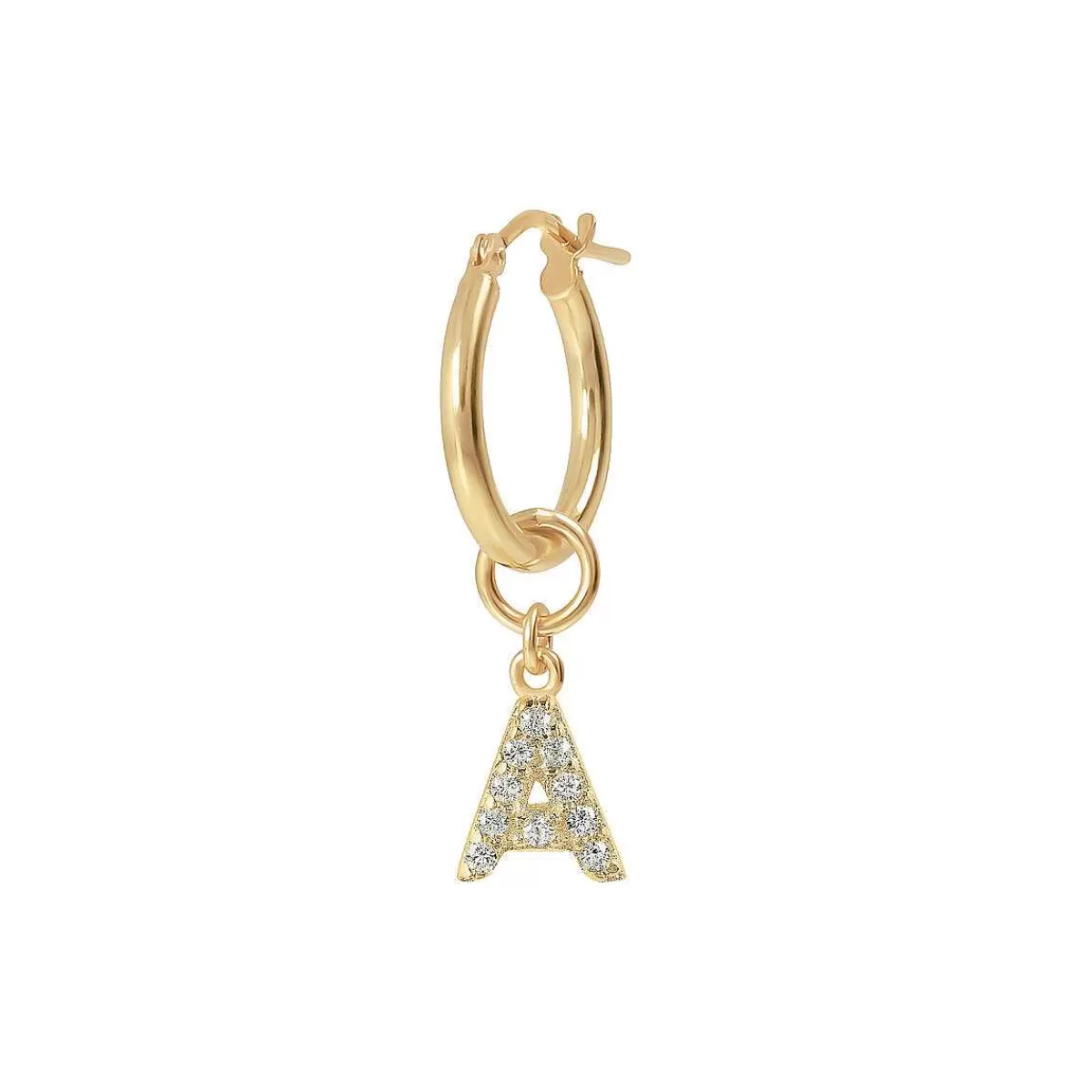 Flash Sale Orecchino Pendente Dorato Con Lettera In Pave Di Zirconi Orecchini