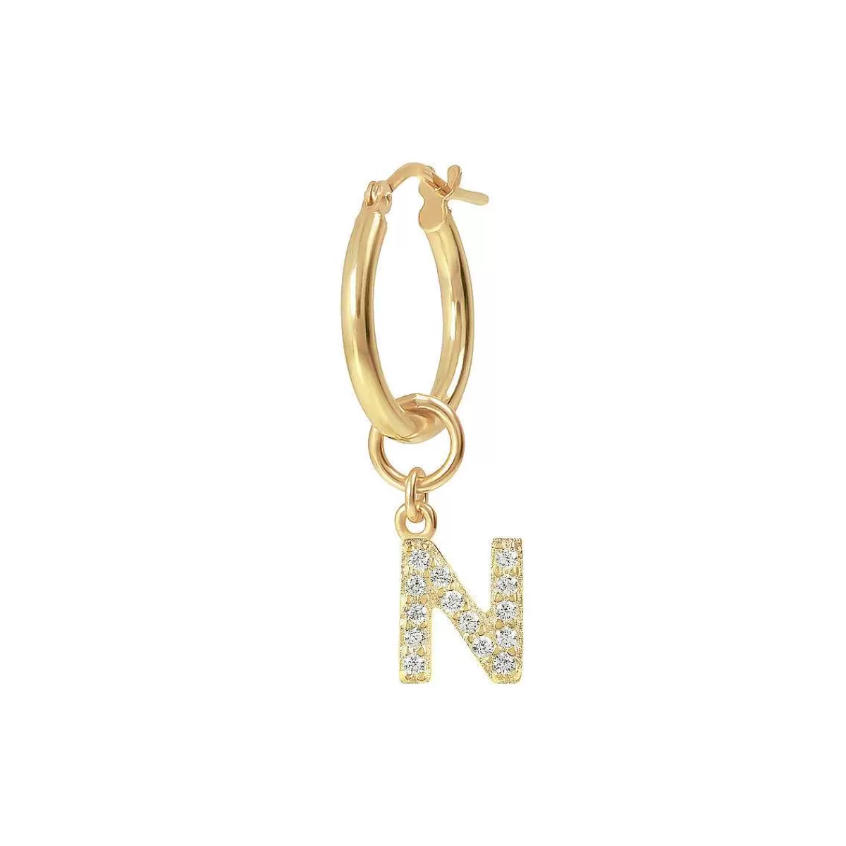 Flash Sale Orecchino Pendente Dorato Con Lettera In Pave Di Zirconi Orecchini