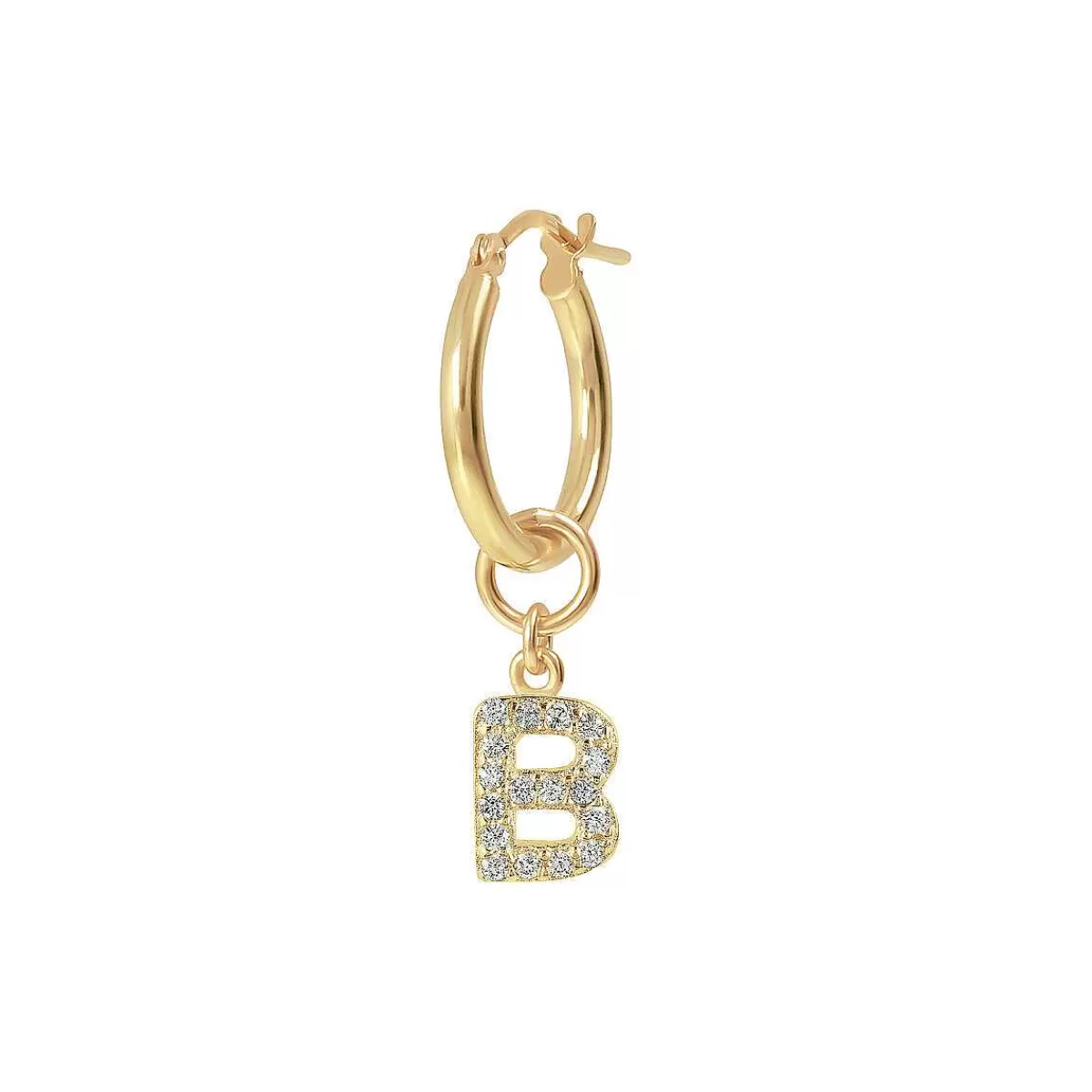 Flash Sale Orecchino Pendente Dorato Con Lettera In Pave Di Zirconi Orecchini