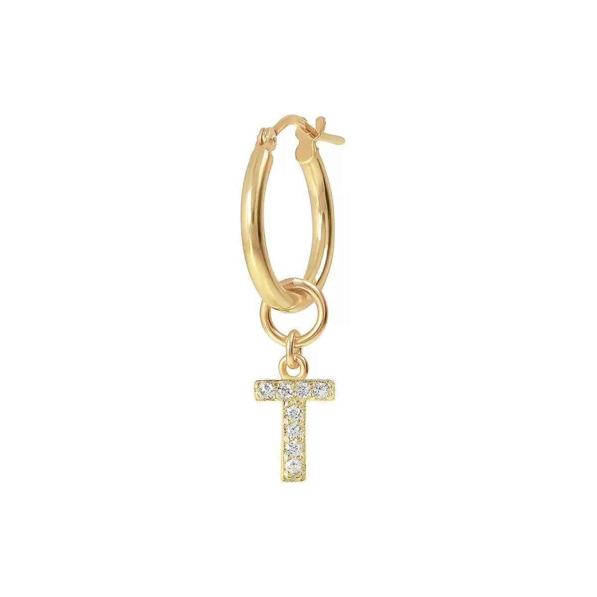 Flash Sale Orecchino Pendente Dorato Con Lettera In Pave Di Zirconi Orecchini