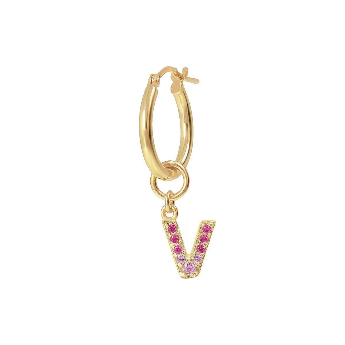 Flash Sale Orecchino Pendente Dorato Con Lettera In Pave Di Zirconi Orecchini