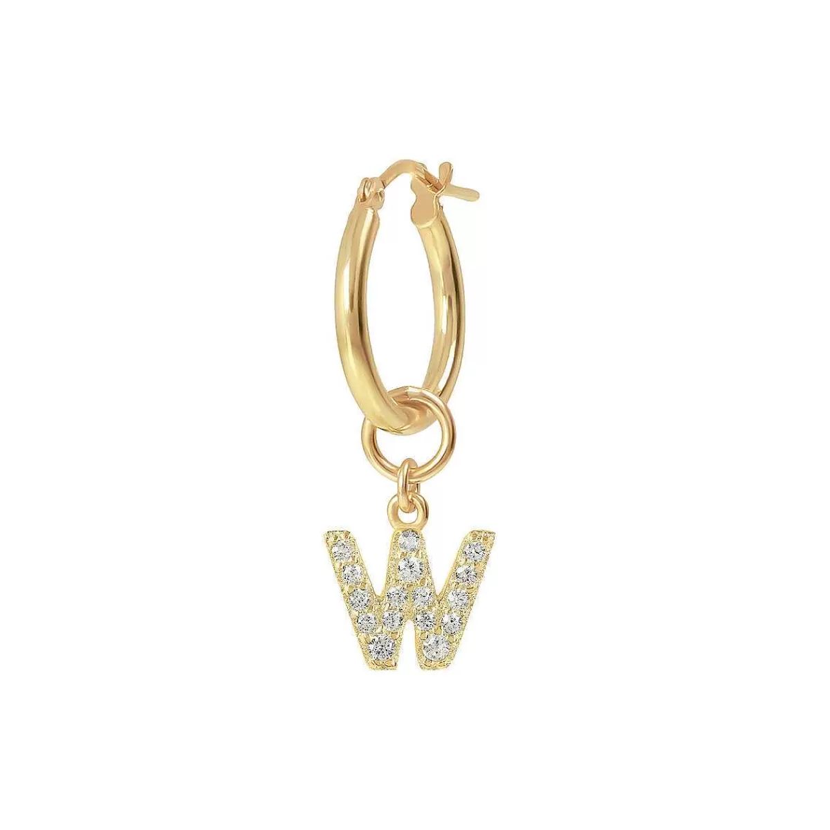 Flash Sale Orecchino Pendente Dorato Con Lettera In Pave Di Zirconi Orecchini