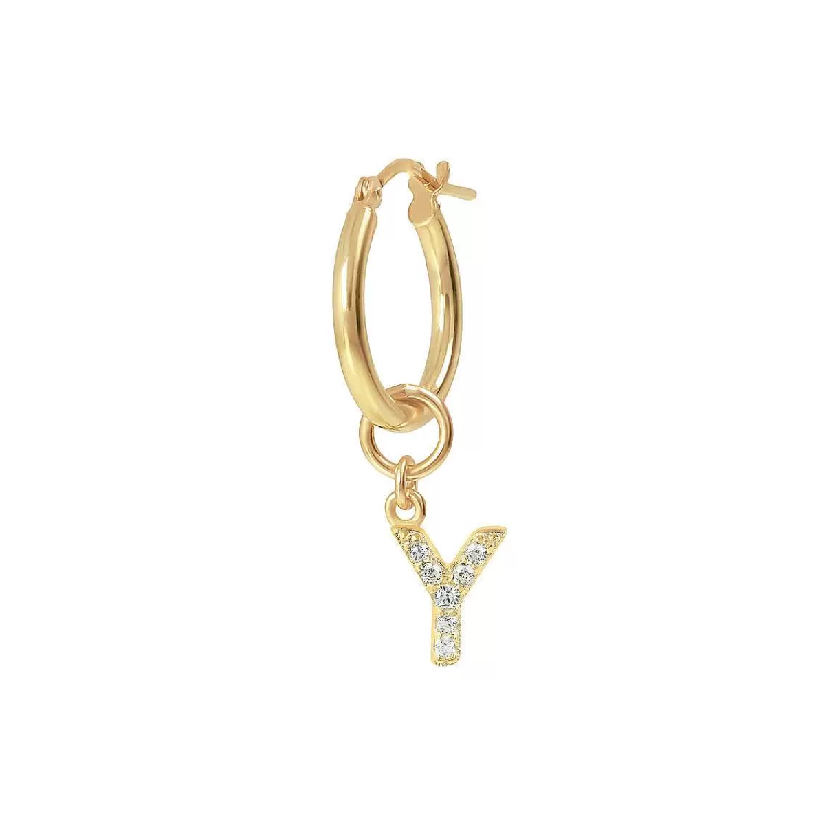 Flash Sale Orecchino Pendente Dorato Con Lettera In Pave Di Zirconi Orecchini