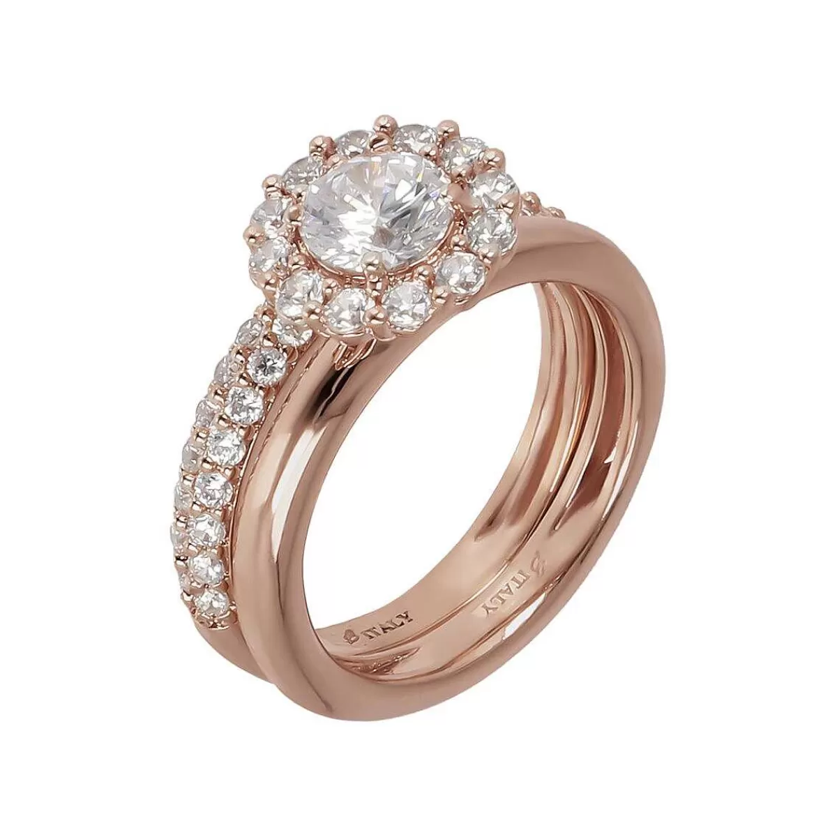 Outlet Set Di Anelli Con Fiore In Cubic Zirconia Anelli