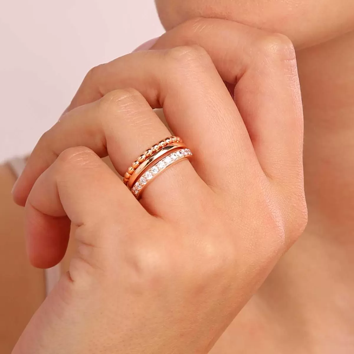 Fashion Set Di Anelli Con Zirconi Cubici Anelli
