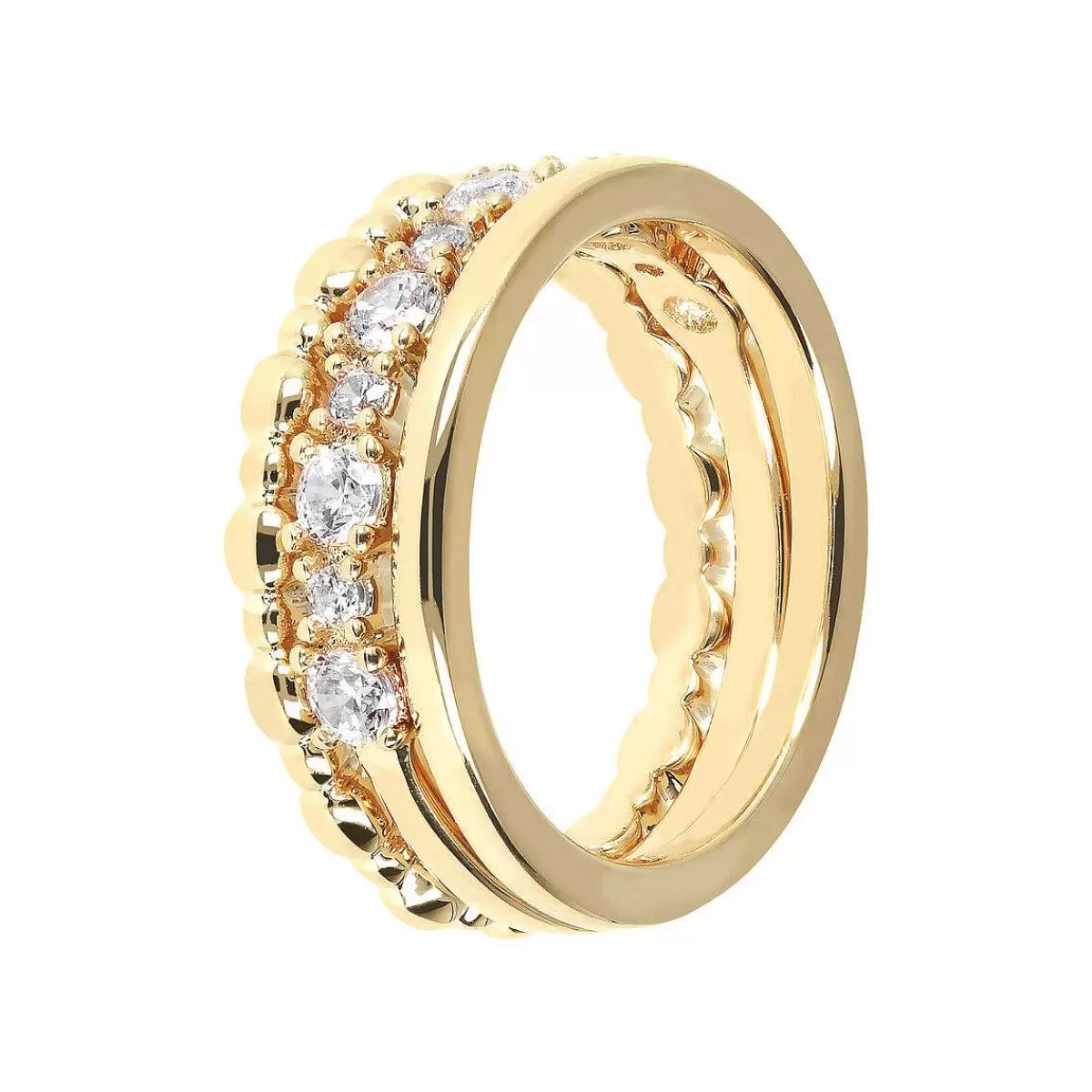 Cheap Set Di Anelli Dorati Con Punti Luce In Cubic Zirconia Anelli