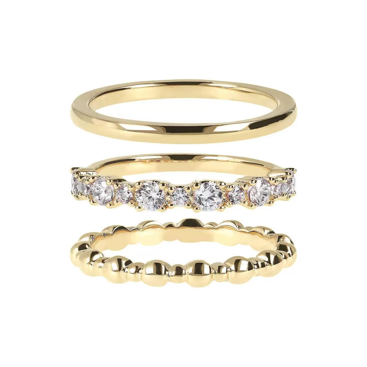 Cheap Set Di Anelli Dorati Con Punti Luce In Cubic Zirconia Anelli
