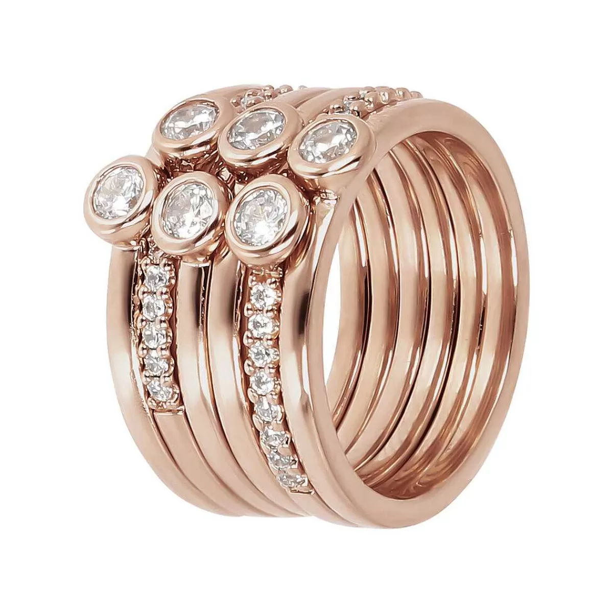 Discount Set Di Anelli Solitari Con Zirconi Anelli